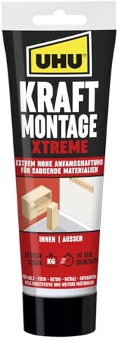 UHU Pegamento de montaje Kraft Xtreme, tubo de 175 g