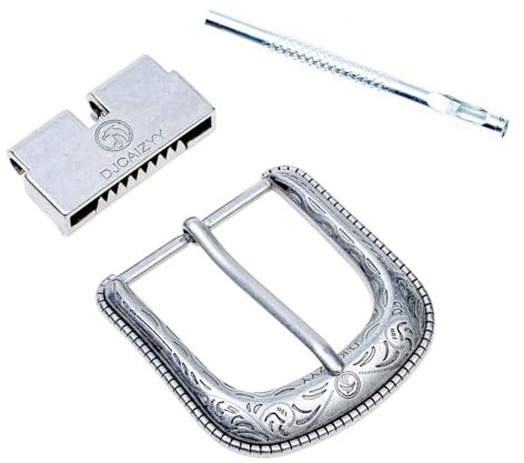 DJCAIZYY Modische Gürtelschnalle für Damen und Herren, 38 mm - 40 mm, Silber, silber, Large