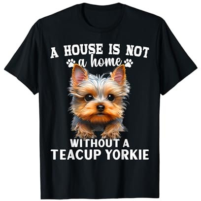 Yorkshire Terrier Teacup Pet Collar Hair Bows Teacup Yorkie T-Shirt
