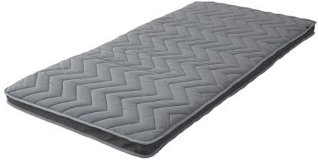 EMOOR Materasso Futon Giapponese Imbottito GOMA 100 x 200 cm Misto Lana Grigio Scuro, Tassello Pieghevole Elastici Removibili Dormire a Terra Letto Ospiti Tatami