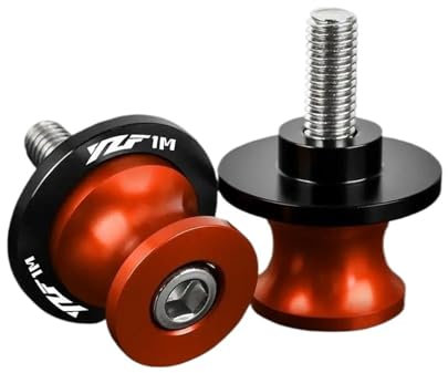 GNSDHJIK Motorrad MontagestäNder Für YH YZF R1M 2015 2016 2017-2022 2023 2024 8MM Zubehör CNC Schwingenspulen Schieber Hinterständerschrauben(ORANGE)