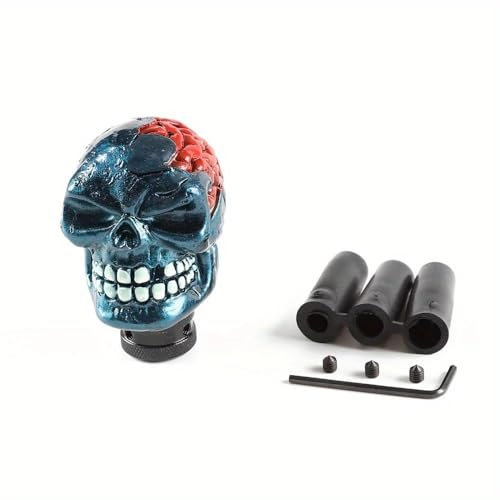 Schalthebel Totenkopf-Auto-LKW-Handschaltknauf Schalthebel Universal-Gangschaltung Handball Autozubehör(Blue)