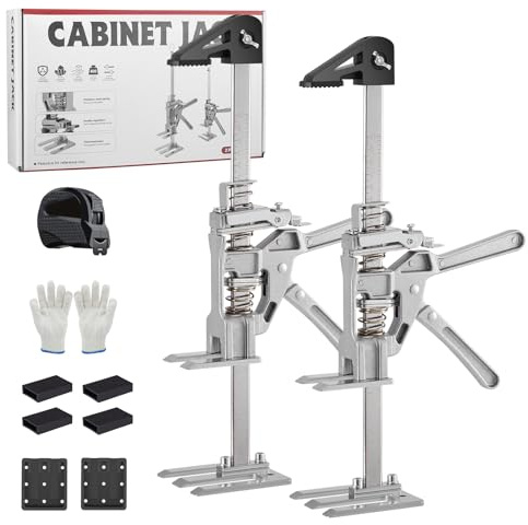 Labor Saving Arm Jack 2 Pack - Furniture Lifter with Scale, Two-Speed Multi-Use Door Lifting Tool, Stands for Installing Cabinets, Doors, Beds - 400KG Capacity