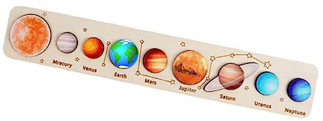 BESPORTBLE Planets Toys for Boys and Girls Solar System Educational Puzzle Boys and Girls Solar System Toys Wooden Puzzle Matching Game
