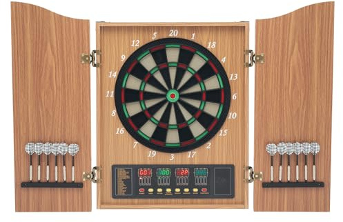 Elektronische Dartscheibe mit 12 integrierten Darts und 88 Dartspitzen, LED-Display, Dartständer für Kinder und Erwachsene