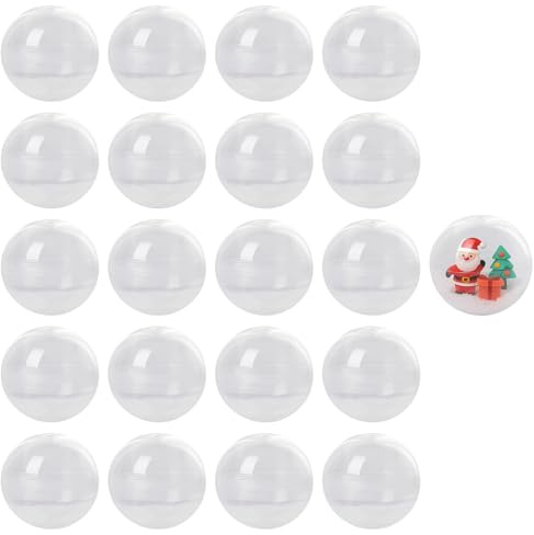 100 Stück Plastikkugeln zum Befüllen von Weihnachtskugeln, transparente Acryl-Bastelkugeln, DIY Plastikkugeln, Acrylkugeln für Hochzeit Weihnachten Home Decoration, 2,8 cm