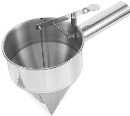 Amosfun Entonnoir Piston en Acier Inoxydable Multifonction Cuisine et Pâtisserie, Doseur Pancake Support Amovible, Facile à Transporter pour Camping et Maison