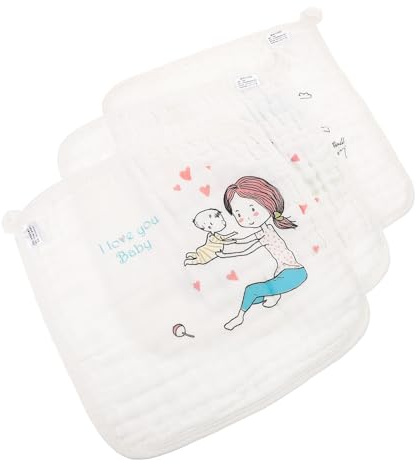 LOLIPPYY Toalla Baba Ñiño 3 Piezas Toallas Para Lavarse La Cara Algodón 30x30 Cm Multiusos Infantiles Absorbentes Para Recién Nacido Niñas Niños Baño