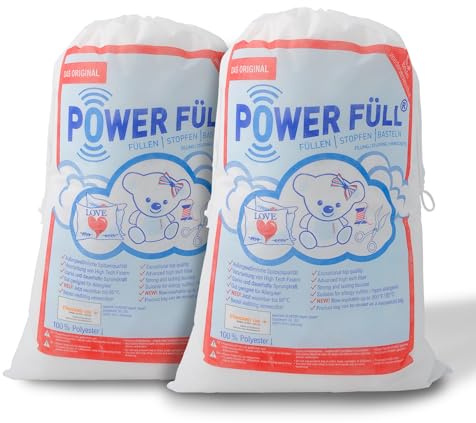 POWER FÜLL Füllwatte | Stopfmaterial | Füllmaterial für Stofftiere & Kissen | Waschbar bei 95°C | (2, Kilogramm)