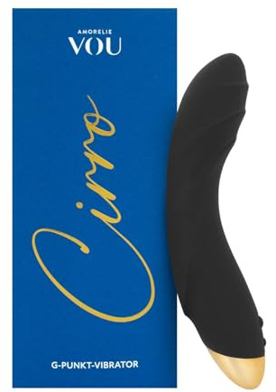 VOU by AMORELIE – 7 Stufen G-Punkt Vibrator Cirro 19cm Reizrillen Wasserdicht Akku (Schwarz)