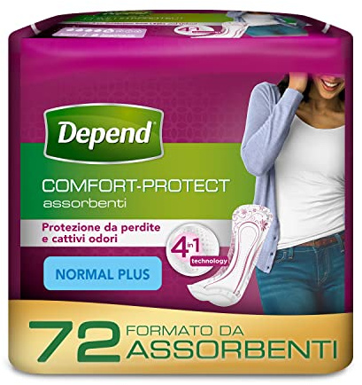 Depend Normal Plus para Incontinencia, 72 Almohadillas