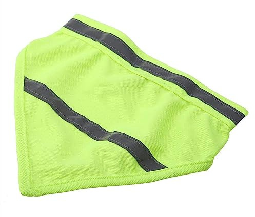 Sangle réglable Chien Chat Foulard Collier Bandanas pour sécurité réfléchissante écharpe Triangle rayé Collier Compagnie personnalisé Néon Couleur Visibilité Produits Foulard(L Jaune)