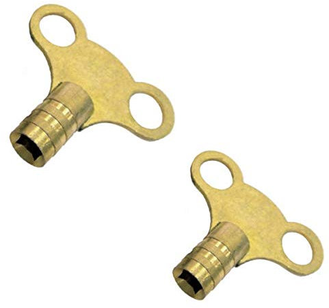 The Bath People Radiator Bleed Key | Solid Brass | Easy Grip Design | Venting Air Valve | Pack of 2
