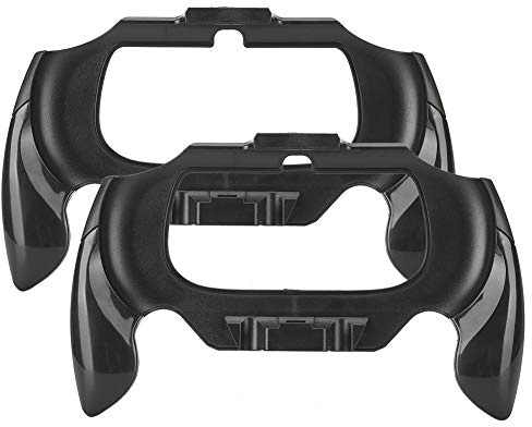 ASHATA 2 Piezas de Agarre de Mano para PS Vita 2000, Soporte de plástico para manija de gatillo, Soporte de Caja para PS Vita 2000, Accesorio de Soporte de Agarre de Manillar para Gamepad(Negro)
