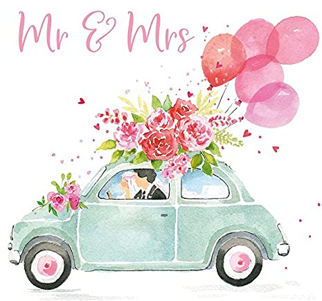 Servietten Braut-Paar Hochzeit Auto bunt weiß 20 Stück-Packung 33 x 33 cm 3-lagig FSC