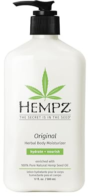 Hempz Original, Natural Hemp Seed Oil Body Moisturiser Lotion Cream with Shea Butter and Ginseng, Original Scent, Floral Banana, 17 Fl.Oz/500mL
