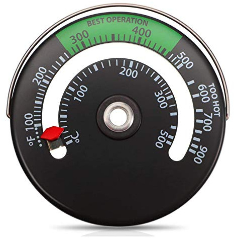 Thermometer Holzofen Thermometer Kaminofen - Magnetische Ofenthermometer Herd Thermometer Rohr Thermometer Messgerät Kaminofen Zubehör Für Holzscheit Schornstein Rohrkamin