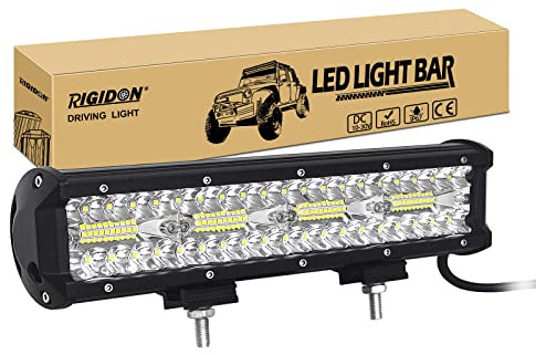 RIGIDON 12 zoll 30 cm 240W außen alu led lichtleiste, 12V 24V light bar | 6000K weiß, wasserdichte, offroad beleuchtung, zusatzscheinwerfer, arbeitsleuchte, für auto ATV KFZ LKW 4x4 fahrzeuge traktor