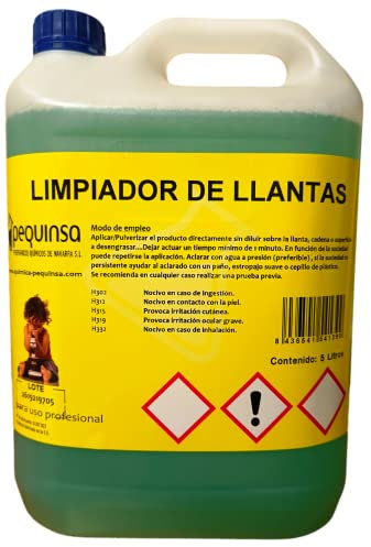 Limpiador de llantas. Rápida acción. Biodegradable. Garrafa 5 Litros.