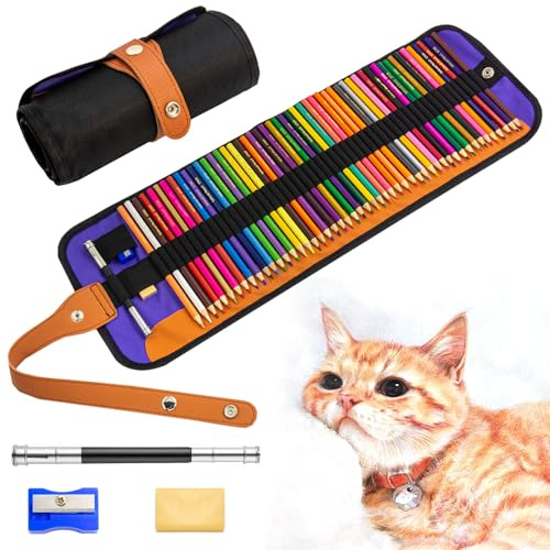 Ugmic 50 Coloring Pencils Set - Coloured Pencils for Adults Professional Colour Mixing Painting and Sketches, Soft Wax-Based Wooden Coloured Pencils Perfect for Students Children Colouring Books