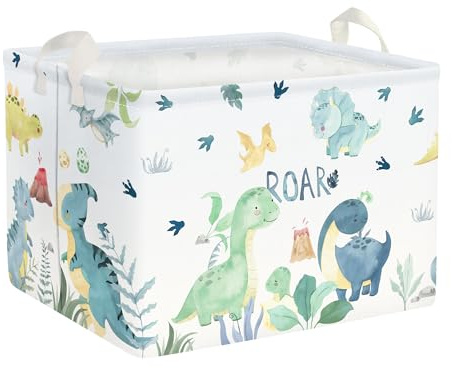 Clastyle Dinosaurier Kinder Wäschekorb Baby Spielzeug Aufbewahrungsbox | Faltbarer, Wasserdicht, Tragkraft 25 kg, für Kinderzimmer Badezimmer Schlafzimmer, für Bücher Spielzeug Kleidung