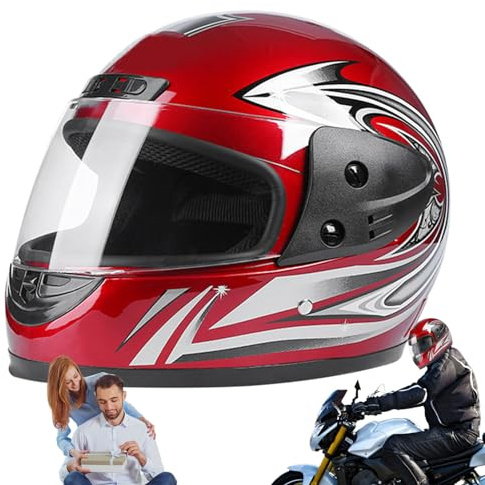 Fulenyi Casco Integral de Moto para Adultos - DOT Certificado, Ligero, para Hombres y Mujeres - Ideal para Carreras y Calle