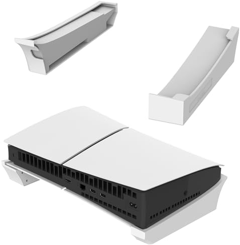 Buziba Horizontaler Ständer für PS5, schlanker Sockel, Schreibtischständer, kompatibel mit Playstation 5 Slim Konsolenzubehör, Disc und digitalen Editionen (weiß)