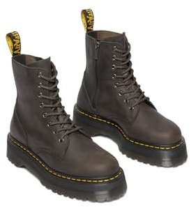 Dr. Martens Jadon Charcoal Grey Burnished Waxy Pull Up Wp Frauen Boot grau EU38