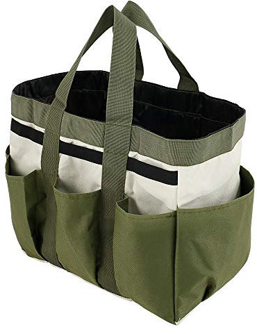 Garden Tool Bag Organizer, Garden Tote Storage Bag with 8 Pocket, Home Tools Organizer Garden Tool Kit Holder Multi-Purpose Portable Gardening Tool Bag with Handles Gardening Gifts for Men Women