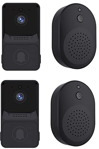 Soporte Webcam Pinza Audio bidireccional Aiwit App WiFi Cámara Inteligente Timbre de Puerta Anillo inalámbrico Video Timbre Mini Webcam Tooth (Black, One Size)