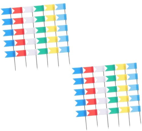 Gogogmee 200 STK Reißzwecke Karte heftet Flagge Flaggen-Stecknadeln Stecknadeln für Mini-Flaggen Flaggen-Pin bürodeko büro Dekoration Stecknadel für Weltkarte Länderflaggen Abs Colorful