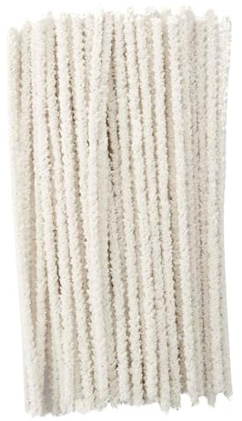 Siliget White Pipe Cleaners 100Pcs, 150mm Long Pipe Cleaners for Smoking Pipes, Flexible Pipe Cleaner for DIY Art Craft Supplies Party Decor