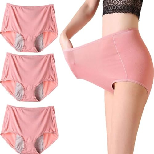 Mutande Assorbenti Donna,Biancheria Intima Lavabile Per Incontinenza Urinaria Femminile,Mutande Mestruali Flusso Abbondante, Riutilizzabile Slip Donna Vita Alta Cotone