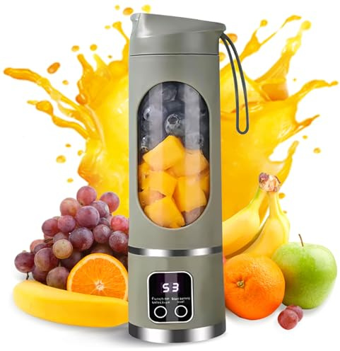 Recitem Mixeur portable pour smoothies et milk-shakes, 450 ml, mixeur portable USB, mini mixeur à emporter pour le sport, les voyages et la cuisine (violet)