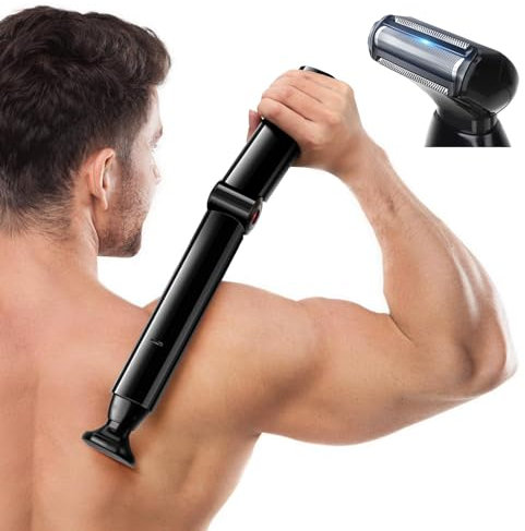 Back Shavers for Men, FERRISA Electric Razor for Man Wet or Dry Hair Trimmer Men, Body Groomer with 2 Shock Absorber Flex Heads