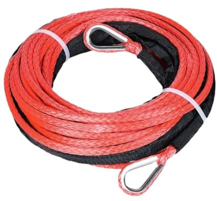 Okiyakusama Cavo di traino per verricello sintetico da 15 6 mm con guaina protettiva, Rosso