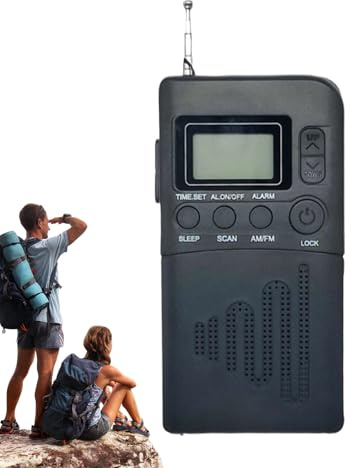 Radio FM Portátil | Pequeña Radio,Receptor con Pantalla Digital LCD para Casa, Oficina, Playa, Camping y Exteriores