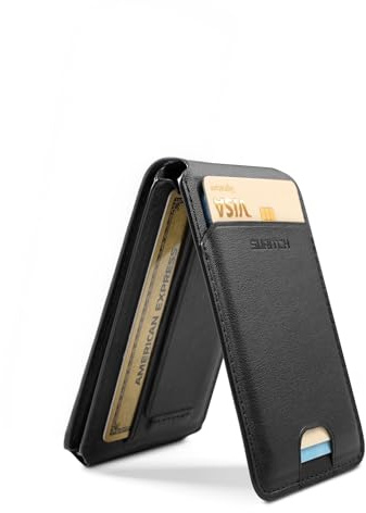 SURITCH Phone Tripod Wallet with Find My Functionality, Magnetic & NFC Supported Card Holder with RFID Blocking,Wallet with Adjustable Stand Selfie Stick for iPhone 17/16/15/14/13/12 Series,Black