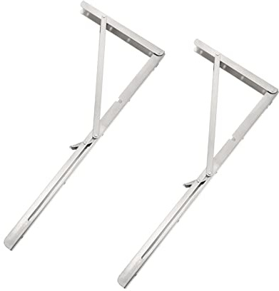 Veemoon 2 Pièces Support Tablette Murale Acier Inoxydable Équerres Robustes pour Étagères Murales Support Pliant Durable pour Garage Bureau et Maison