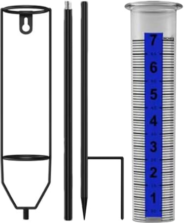 Pluviómetro Meteorológico,Pluviómetro con Estaca - Instrumento De Medición De Precipitaciones Con Altura Ajustable Para Terraza Jardín Césped Patio Granja
