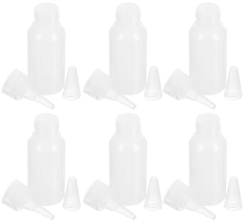 Alipis 6 Pezzi Bottiglie Mini in Plastica Trasparente con Beccuccio Punta per Applicazioni Industriali Versatili e Portatili Tappi Antisgocciolo per Colla Vernice Craft