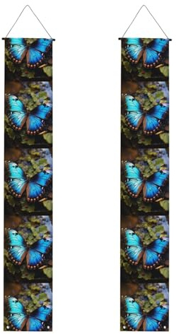 Schöner blauer Schmetterlings-Druck, Halloween-Türbanner, Veranda-Banner für Haustür, Innen- und Außendekoration