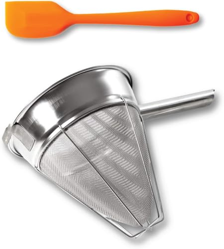 Dudaqing Bouillon Strainer - Stainless Steel Fine Mesh Metal Food Chinois, Cone Separator, Kitchen Colander Sieve