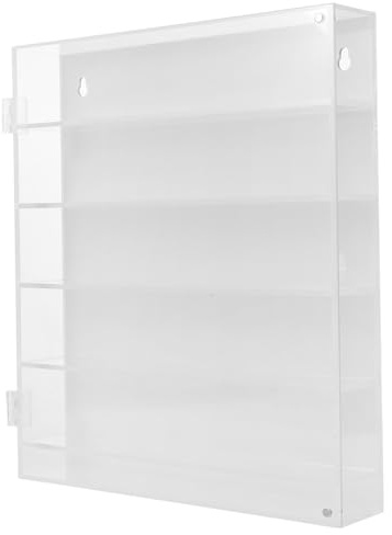LRXIYODE Mehrstufige Acryl Vitrine 5-stufig mit Individuellen Fächern Staubdichte Spielzeugauto Displaybox Transparentes Wandregal für Miniatur Sammlerstücke im Hobbyraum