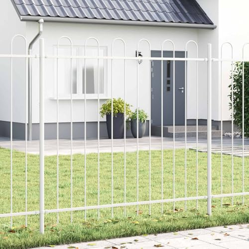 Gartenzaun Weiß 3.4x2m, Pulverbeschichteter Stahl, Langlebiges Gitter für Garten und Terrasse, UV- & Wasserabweisend, Einfache Montage, Schutz für Pflanzen und Tiere