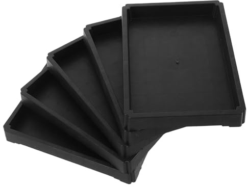 Alasum 5 Pezzi Sottovasi Rettangolari in Resina per Piante da Esterno Vassoio Raccogli Acqua per Vasi Bonsai Protezione Antigoccia per Piante da Interno Facile da Pulire