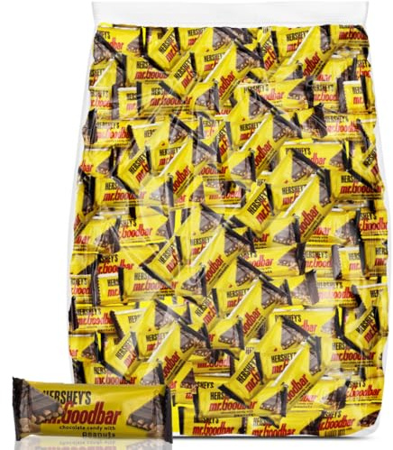 Mr. Good bar Fun Size Milk Chocolate with Peanuts Candy Bars – Individually Wrapped Snack Size, Bulk 1 Pound Bag for Parties, Movie Nights, Candy Bowls