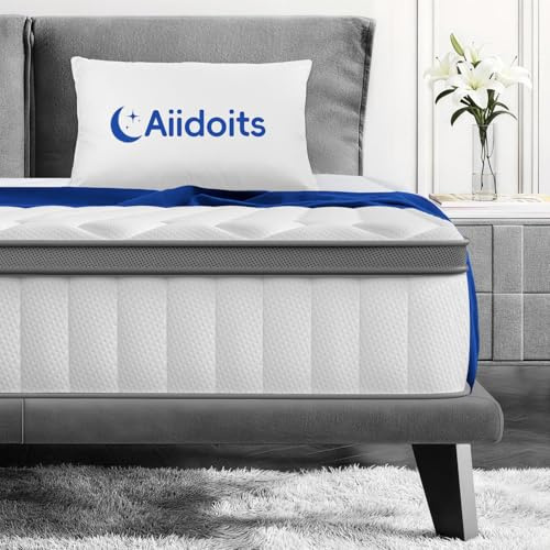 Aiidoits Matratze 90x200, Höhe 25cm Taschenfederkernmatratze, 7 Zonen orthopädische Matratze, Härtegrad H3 mit abnehmbarem waschbarem Spannbettlaken, Für die ganze Familie, Oeko-TEX Zertifiziert