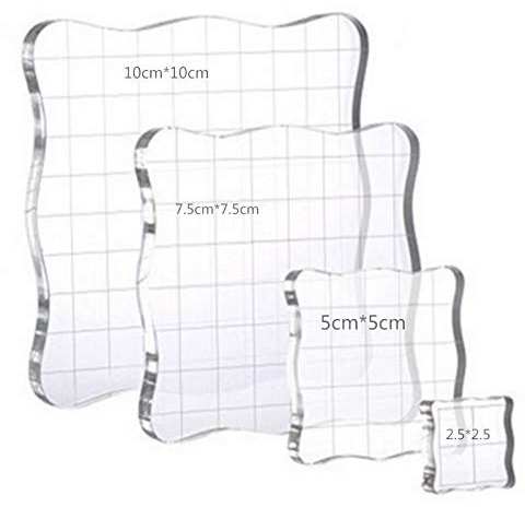 arriettycraft 4 Teile/Set Acryl Pad für klare Stempel Stamping Blöcke Set Stamping Tools Scrapbooking Werkzeuge