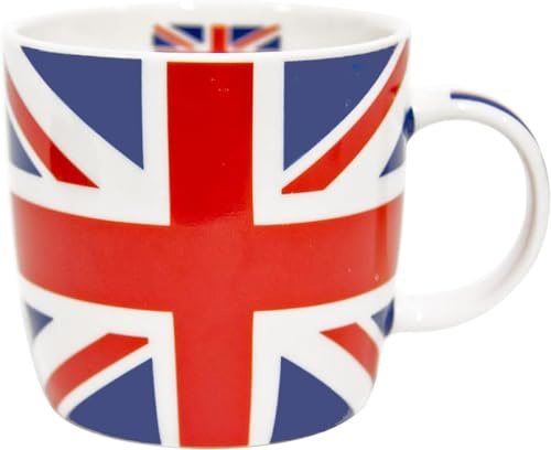 The Leonardo Collection Union Jack Mug Small for Hot Drinks | Fine China Printed Coffee Cups for Kitchen & Home | Reusable Tea and Coffee Mugs for Every Occasion & All Type of Drinks